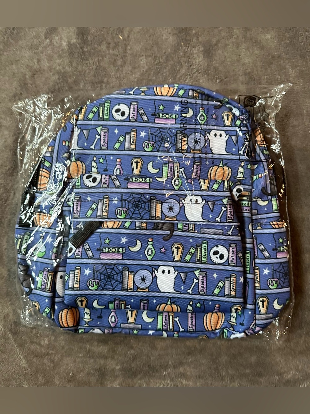 Halloween Mini Backpack Spooky Witchy Bookshelf Ghost Pumpkin Potion Bag NEW